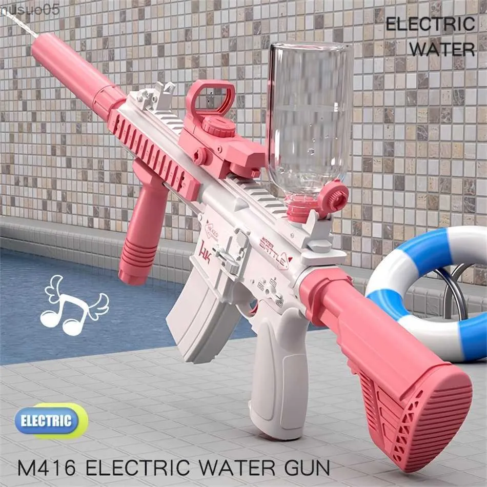 Piasek zabawa woda zabawa m416 Automatyczna letnia elektryczna zabawka wodna pistolet wodny o dużej pojemności na plażę na zewnątrz Water Water Fight Swimming Toys Prezenty