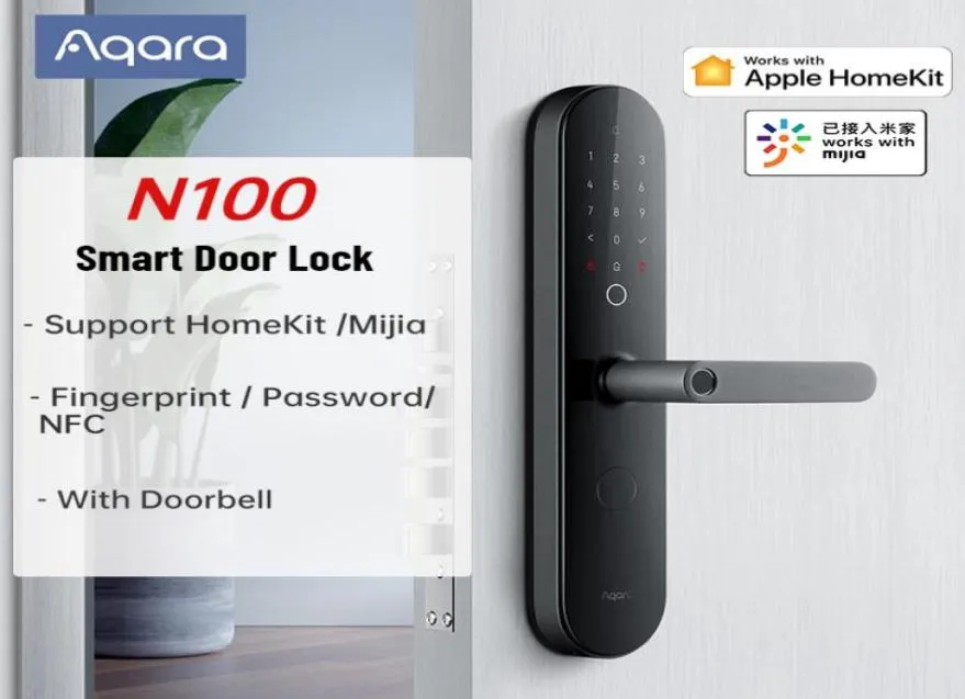 Aqara N100 Smart Door Block Linkoprint NFC NFC Odblokuj inteligentny dom domowy Praca z Apple HomeKit Mijia z Doorbell 2010137513264