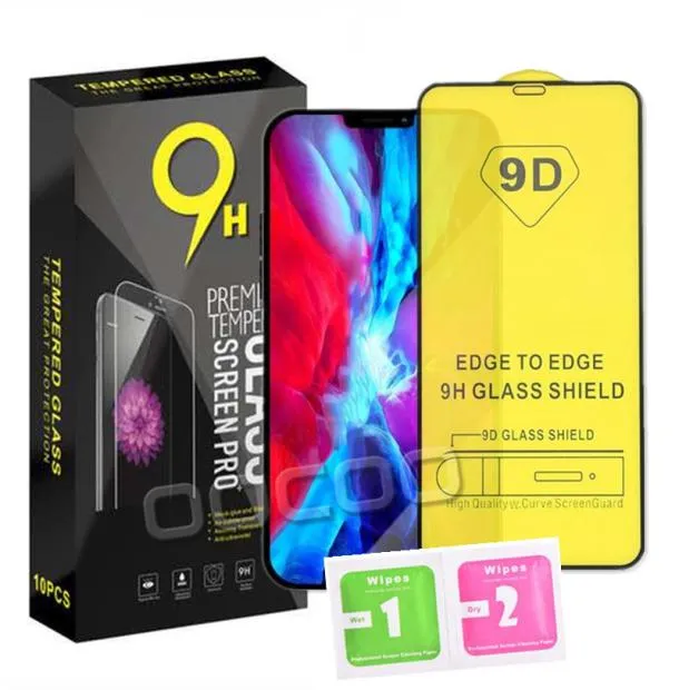 9D Full Lim Hempered Glass Phone Screen Protector för iPhone 14 13 12 Mini Pro 11 XR XS Max Samsung Galaxy S22 S21 Plus A33 A53 A4649258