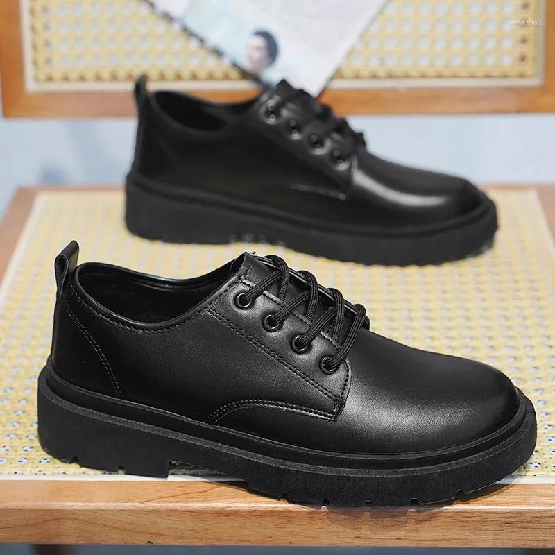カジュアルシューズCyytl Men Leather Dress Summer Male Loafers Work Outdoor Platform Walking Luxury Ankle Boots Trainers Sneakersフラット