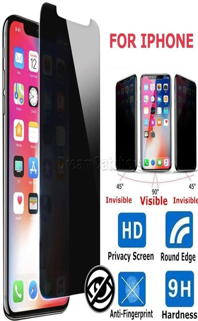 Закаленное стекло Anti Spy Privacy для iPhone 11 12 13 14 PRO MAX XR XS 7 8 PLUS X XS Защитная пленка для экрана с розничной упаковкой5263558