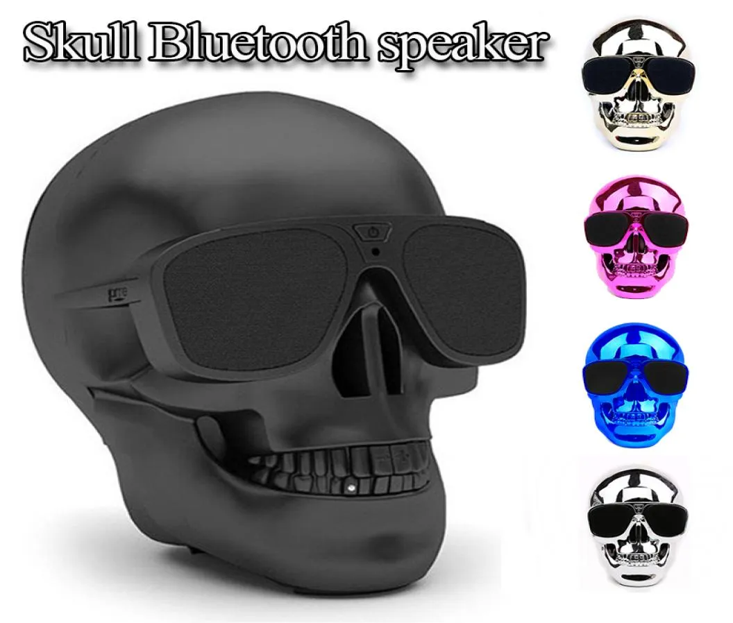 Sunglass Kafatası Kablosuz Bluetooth Hoparlör Cadılar Bayramı Hediye Kafatası Kafası Şekli Hoparlör Soundbox6895038