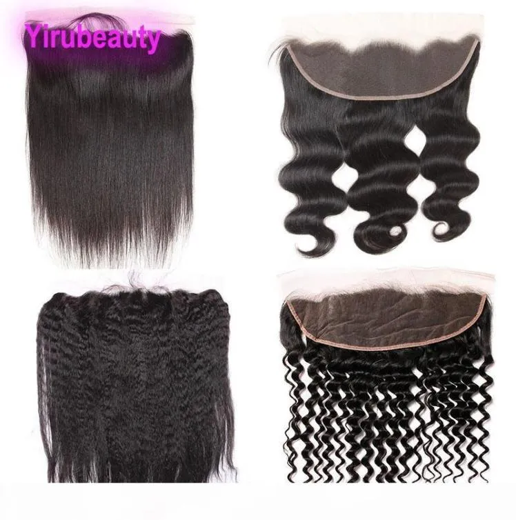 Cabelo virgem brasileiro 13x4 laço frontal com cabelo do bebê pré arrancado orelha a orelha onda do corpo cabelo reto kinky onda profunda onda cur7118826