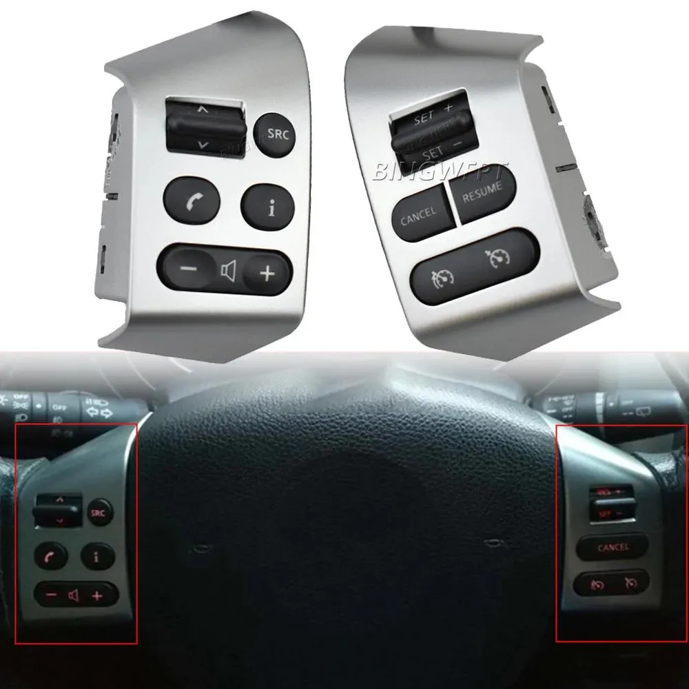 Boutons de volant de régulateur de vitesse d'origine, pour Nissan Sylphy 05-17 Tiida 05-08 Livina 07-10, interrupteur