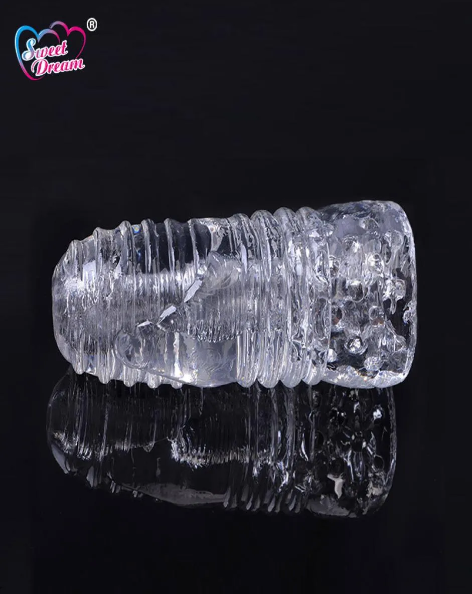 Zoete Droom Mannen Masturbator Kristal Transparant Pocket Kut Clear Silicone Realistische Vagina voor Man Mannelijke Sex Producten BLM035 S911808306