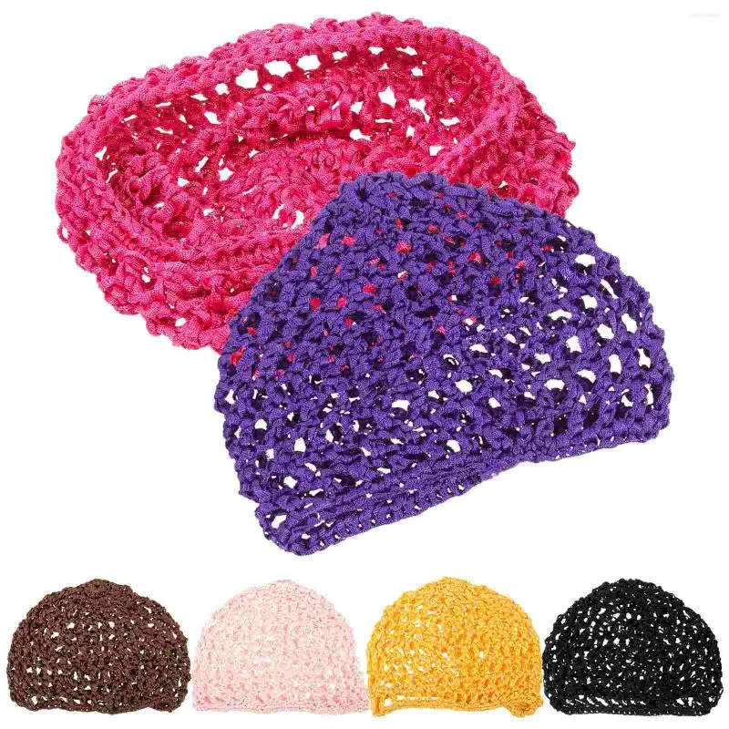 Berets 6 Pcs Headband Miss Crochet Ganchos Homem Chapéus para Homens Poliéster Redes de Cabelo Mulheres Serviço de Comida