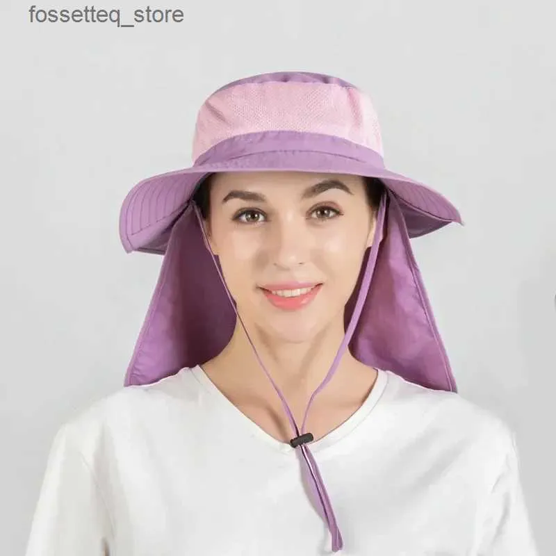 Wide Brim Hats Bucket Hats Outdoor Womens Sunscreen Hat Fishing C Waterproof Big brim Fisherman Hat Mens Breathable Sunshade Sun Hat L240305