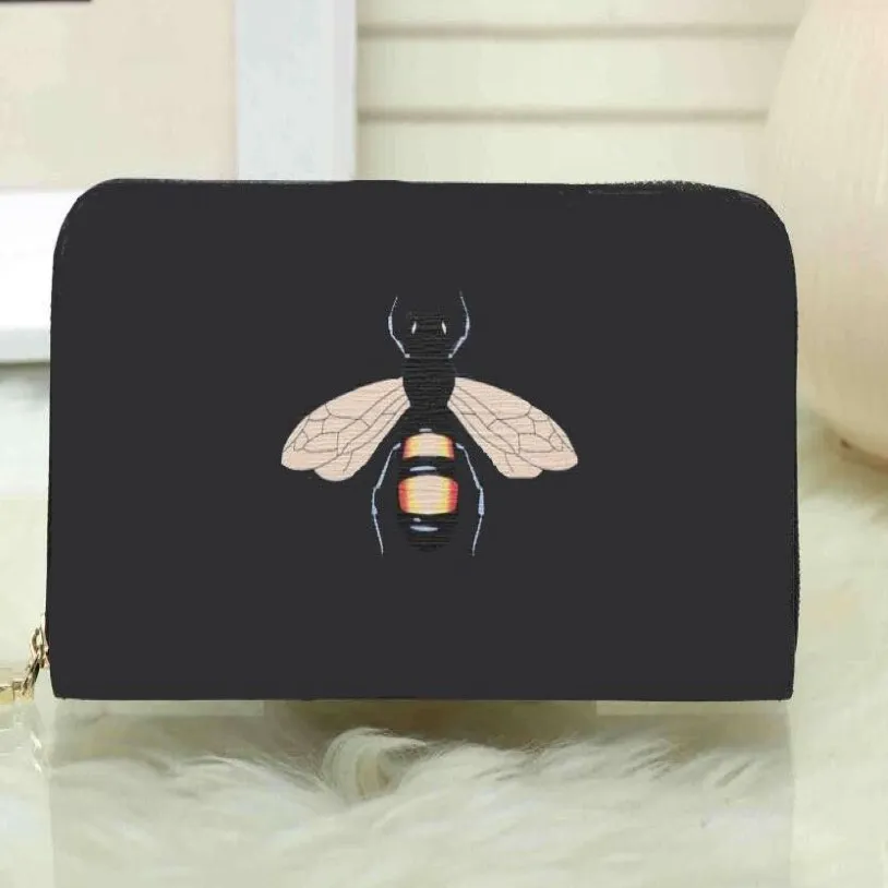 Brand design printed tiger head long wallets letter multi-card coin purse multifunctional short wallet luxury designer bee ladies 2466