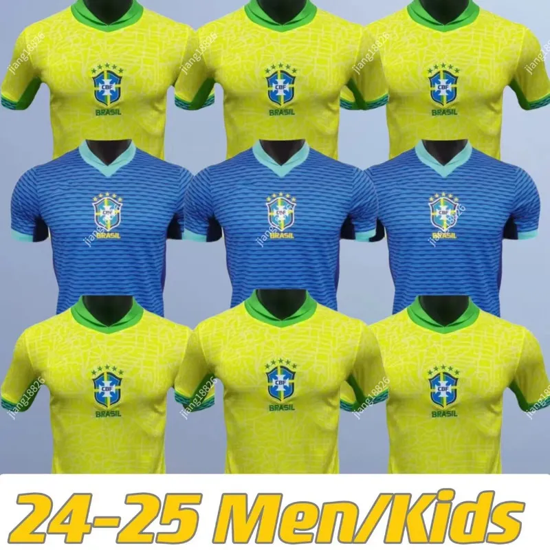 Brasil Soccer T-shirt Jerseys Brazils Retro Shirts Casemiro Vini Jr Richarlison Pele 2024 Carlos Romario Ronaldinho Camisa de Futebol 2024/2025 Kit Rivaldo Kid