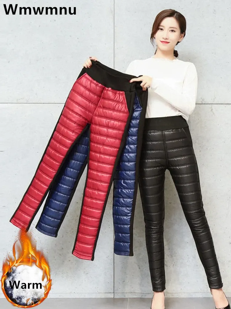 Capris Winter Fackens暖かい鉛筆パンツカジュアルハイウエストコットンパンタローセン