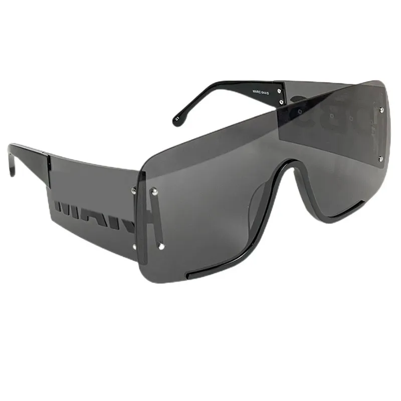 Дизайнерские солнцезащитные очки в крупной оправе, модные солнцезащитные очки с волнистой маской, роскошные безрамочные очки с защитой от ультрафиолета UV400 для мужчин и женщин, в коробке MJ644
