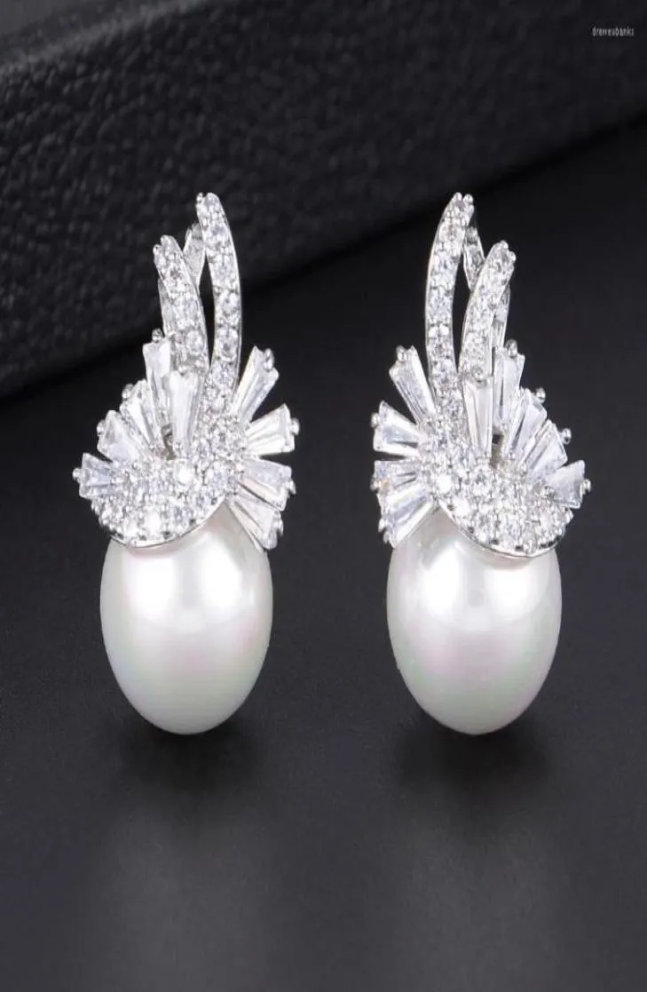 Stud Earrings GODKI 25mm Simulated Pearl Earring Elegant Butterfly Flower Cubic Zirconia Women Bridal Wedding Fashion Jewelry8055112