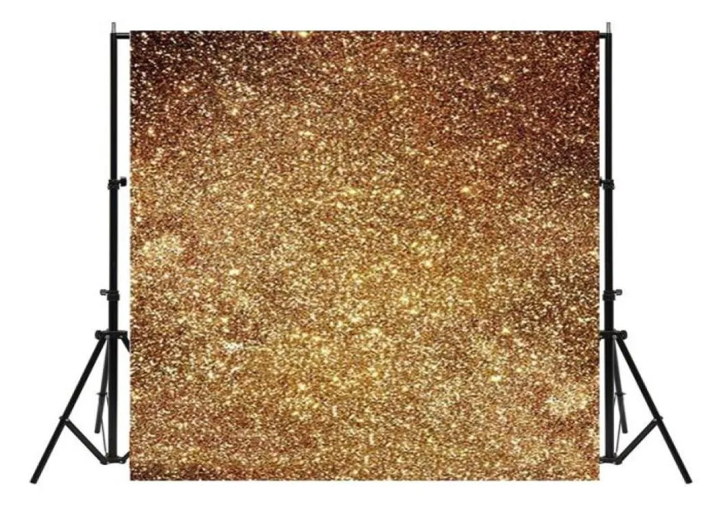 3x5ft Golden Glitters POGRAPHY Bakgrunder Vinyl Studio Baby Po Bakgrund Ny ankomst1317133