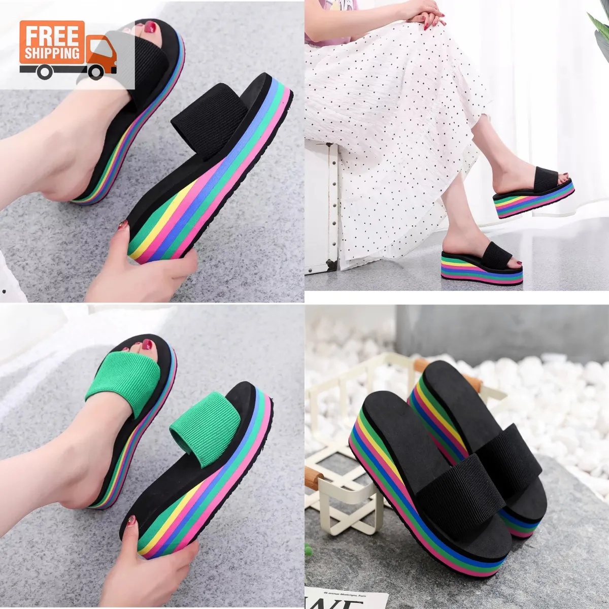 Stea Designer Slippers Women's Summer Heel Sandals Multi-Colorals Quality Adhicle Slippers Printed Platform Slippers Beach Fashion Sports Slippers Gai
