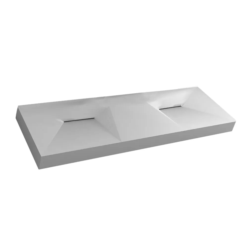 Badezimmer Solid Surface Stone Rechteckiges Wandwaschbecken Garderobe Matt Waschbecken RS38429