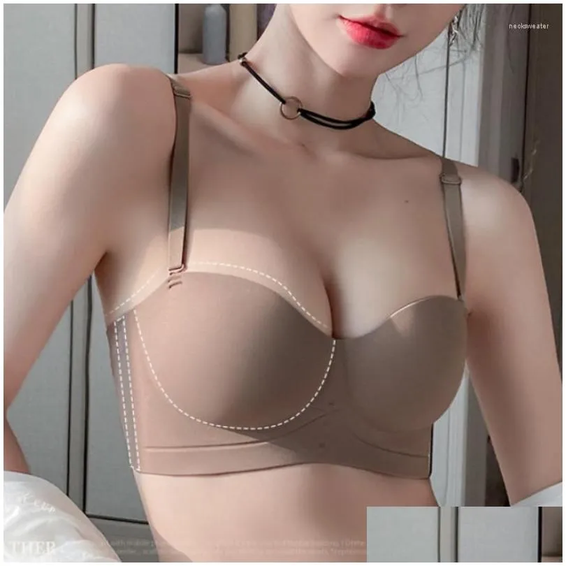 Bras Women Y Push Up Seamless Strapless Non-Slip Tube Tops Wireless Brassiere Suspenders Soft Underwear Lingerie Drop Delivery Dhacq