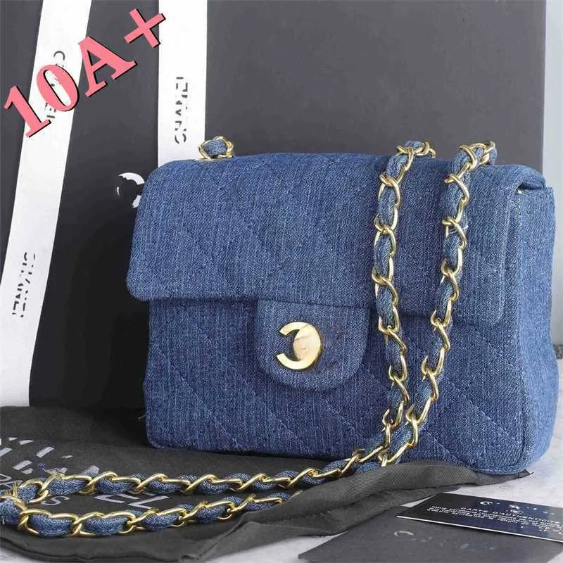 Handtaschen Designer-Tasche18 C Waschen Jeans Fangpangzi Frauen One Shoulder Messenger Chain Rhombic Square Dimensionst die Tasche