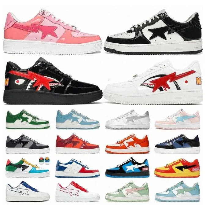 2024 Designer Sta Sk8 Shoes Casual Low Flat Trainers for Women Men Camo Combo Pink Green Black White Patent Leather Camouflage Platform Sneakers