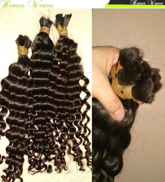 Virka flätning Hår Nej wefts 100 Virgin Malaysian Human Hair 300 Glot Thick Bundles Full Sew In Deep Wave Curly3570544