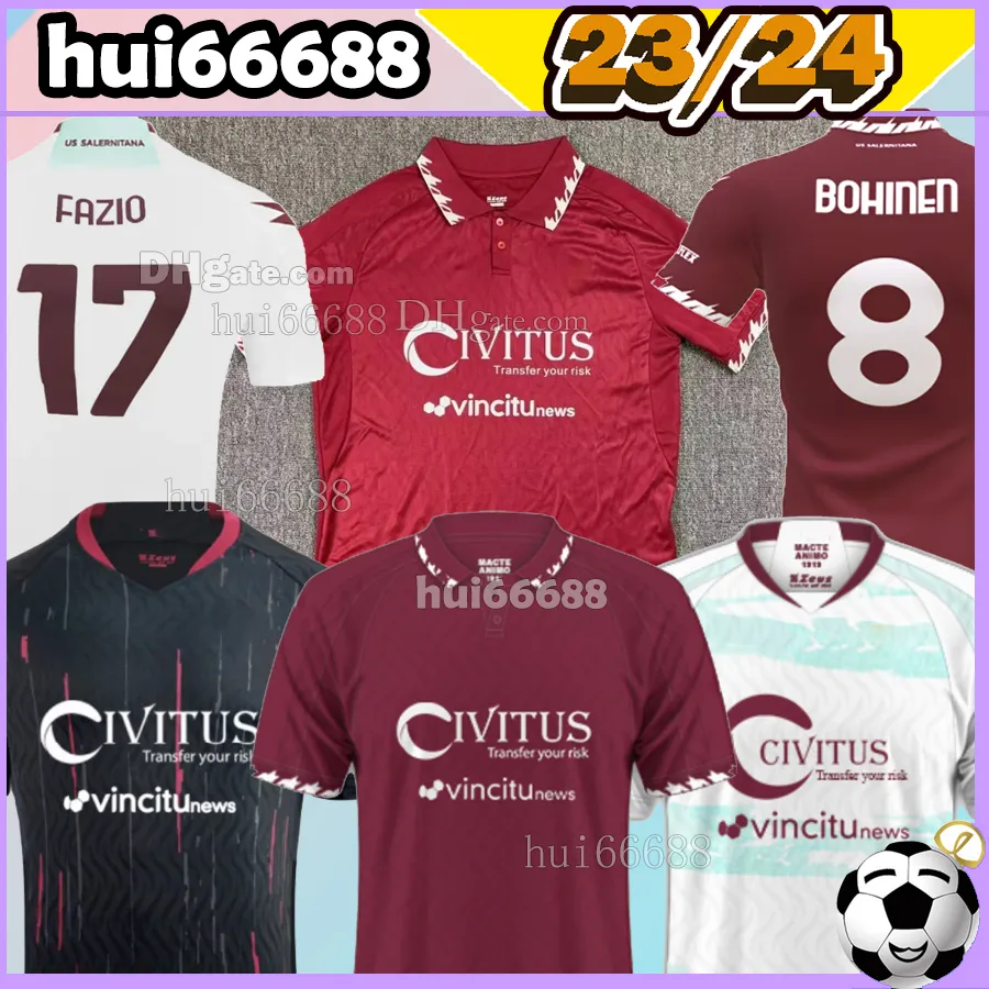 23/24 Salernitana Soccer Jerseys BOHINEN FAZIO BOTHEIM COULIBALY CABRAL 2023 2024 men Football shirt top