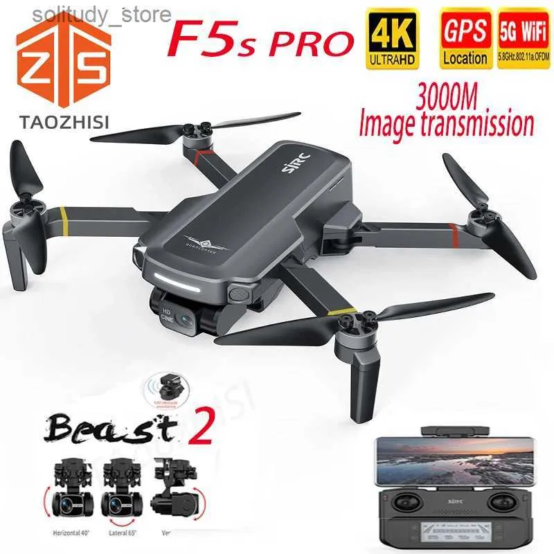 Drönare Ny F5S Pro Drone med kamera HD 4K Profesional Drones EIS Brushless Motor 5G G FPV DRON 3KM DISTANCE RC Quadcopter VS F11S Q240308