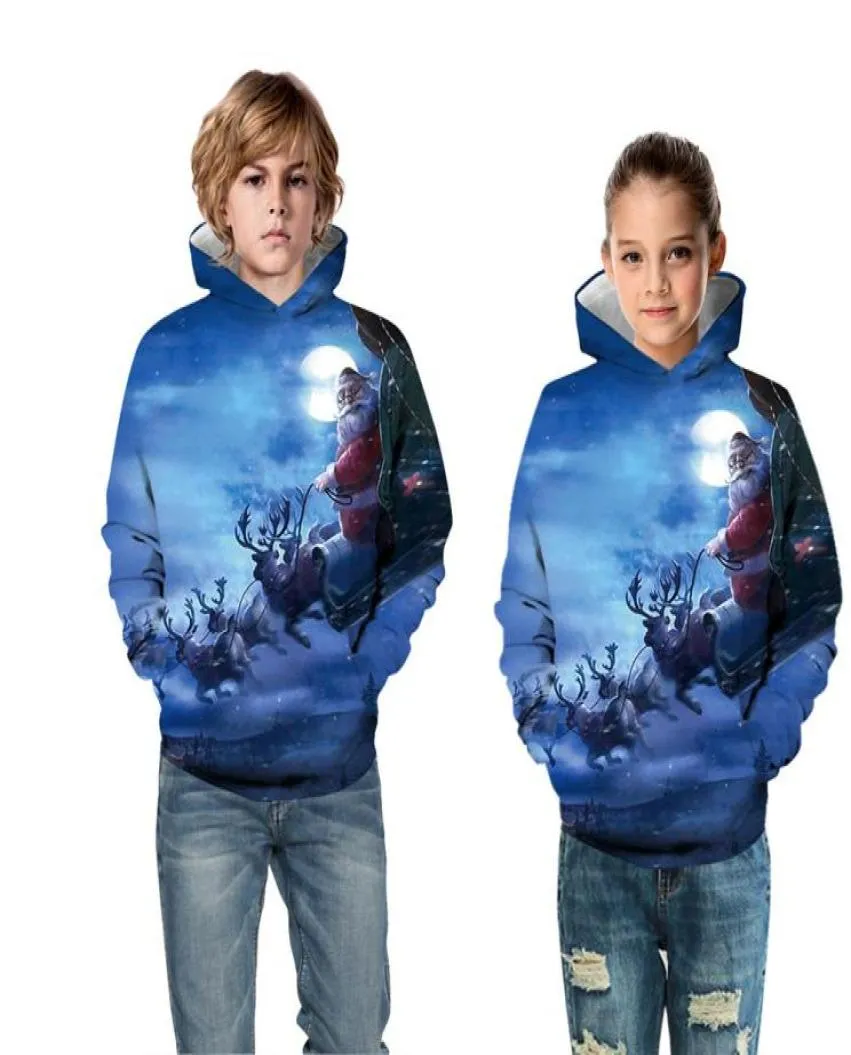 Nouveaux enfants vêtements de noël impression numérique pulls enfants 039s pull décontracté à capuche automne Sports d'hiver enfants 039s Ba3894925