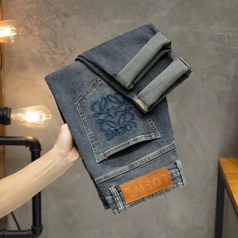 Männer Jeans Frühling Herbst Männer Slim Fit European American CDicon High-end-Marke Kleine Gerade Hosen L888-2-09