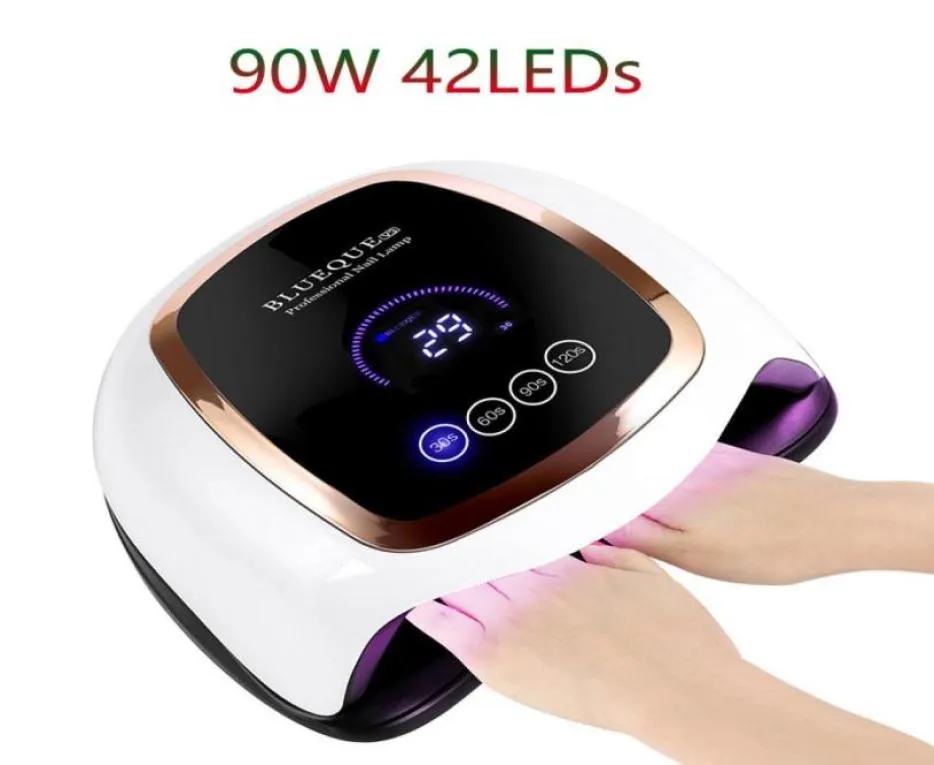 90 W BQ V3 Super UV-LED-Nagellampe, intelligenter Maniküre-Trockner, 42 LEDs, schnelle Gel-Nagellack-Trockner, 30 S, 60 S, 90 S, 120 S, abnehmbarer Salon-Trockner, Mac1376691