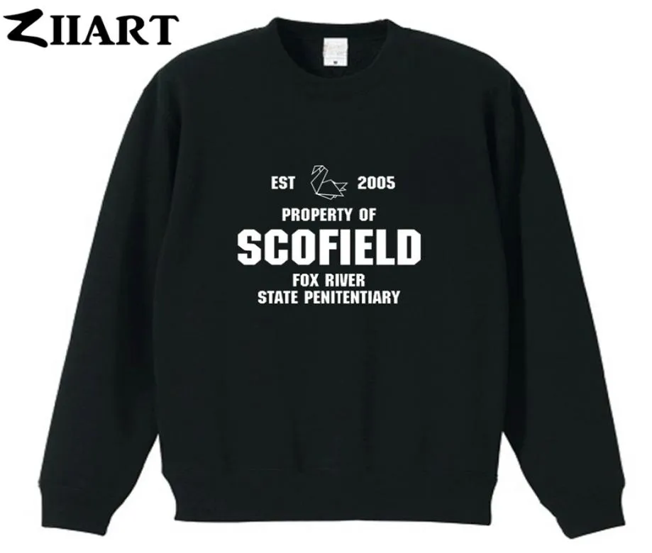 Paper Crane Est 2005 Prison Break Property of Scofield Fox River State Penitentiary Boys Man Autumn Winter Fleece Sweatshirt 201122155069