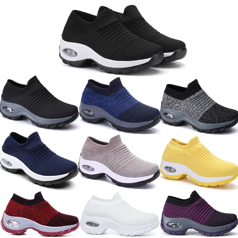 Grande taille hommes femmes chaussures rembourrées volants tissés chaussures de sport couvre-pieds commerce extérieur chaussures décontractées GAI chaussettes chaussures à la mode polyvalent 35-44 65