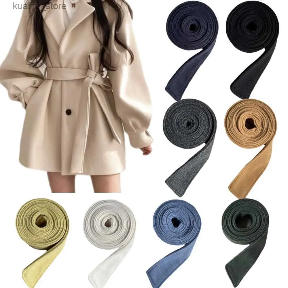 Ремни женские зимние шерстяные пальто Сменный пояс с запахом на поясе с пряжкой для куртки-свитера L240308