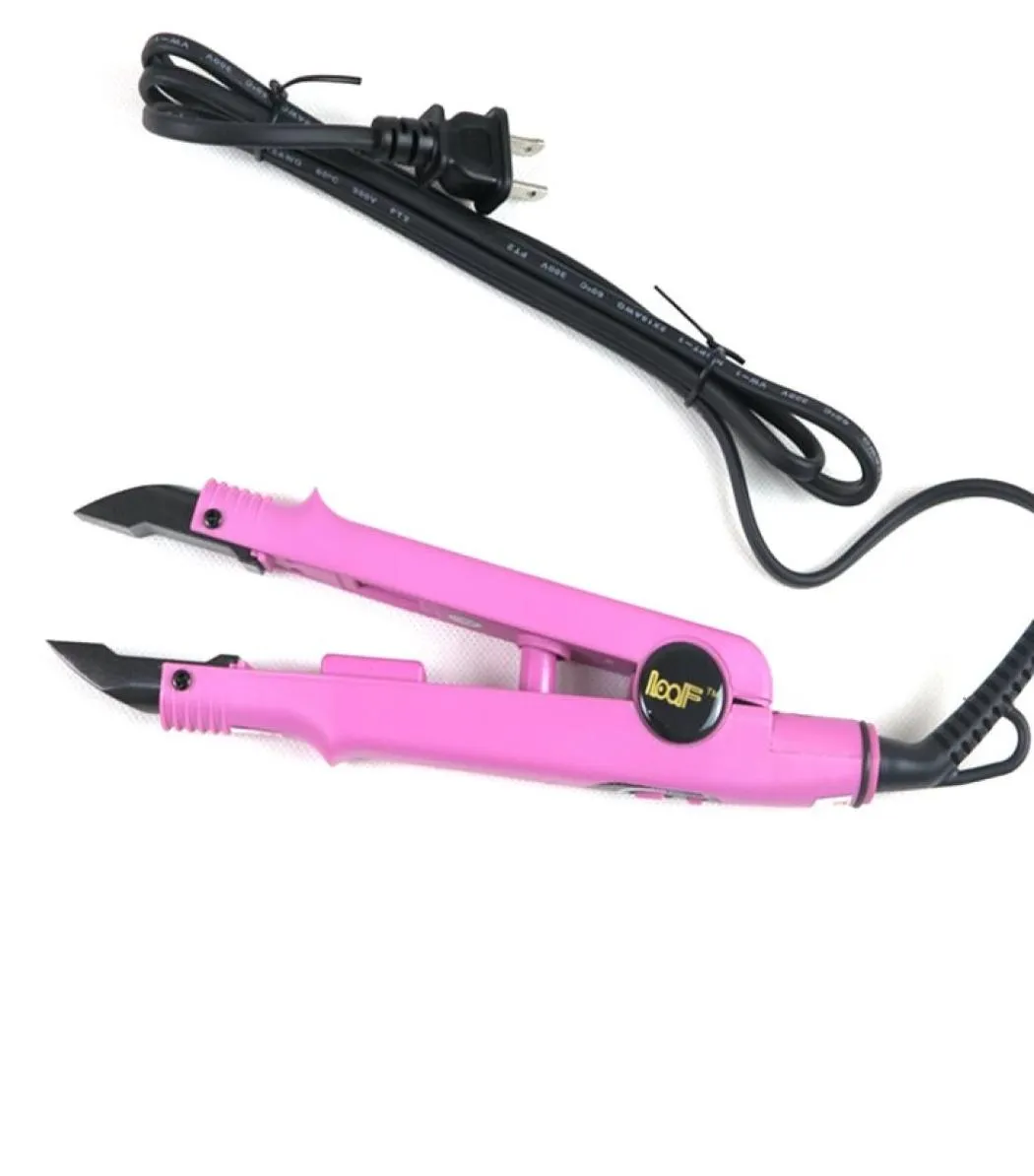 Conector de fusão de calor loof cor rosa, temperatura ajustável, ponta plana em u, extensão de cabelo, ferro, queratina, ferramentas de ligação, 8728534, 1 peça
