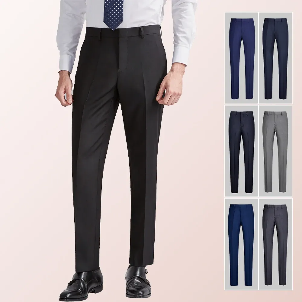 Pantaloni (di lusso genuino) Nuovi pantaloni italiani da uomo, pantaloni da completo professionali slim fit, pantaloni da completo casual da lavoro dritti, non stirabili