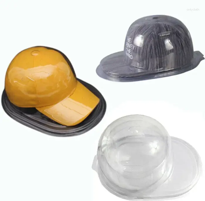 Cappellini da baseball Cappello Interno per berretto da baseball Custodia in plastica trasparente Coperchio snapback Display Tesa piatta Sospensione antipolvere