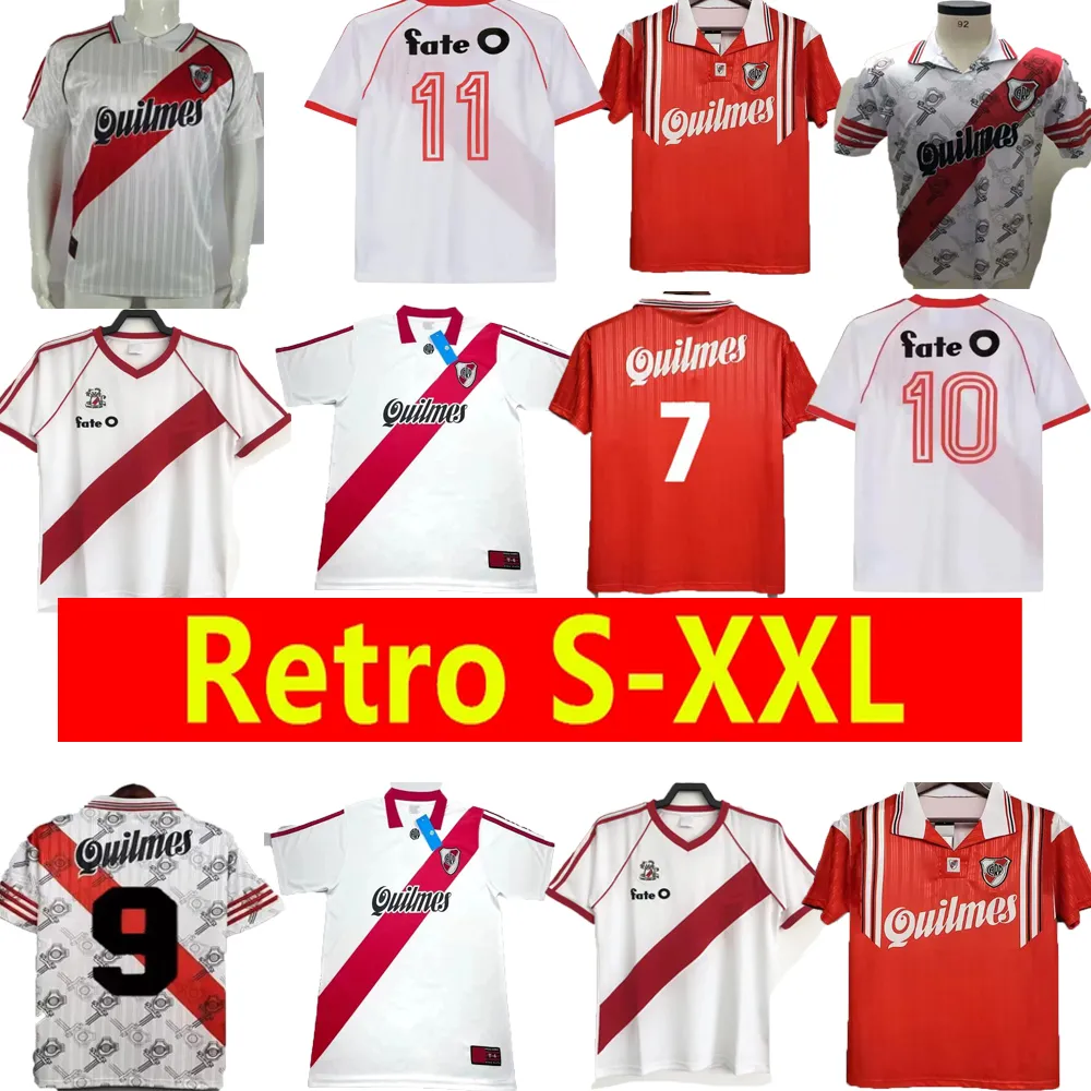 1987 1995 1996 1997 River Plate Retro Soccer Jerseys 86 87 95 96 97 98 04 06 Caniggia Gallego Alzamendi Norberto Alonso Vintage Football Shirt 2000 2001