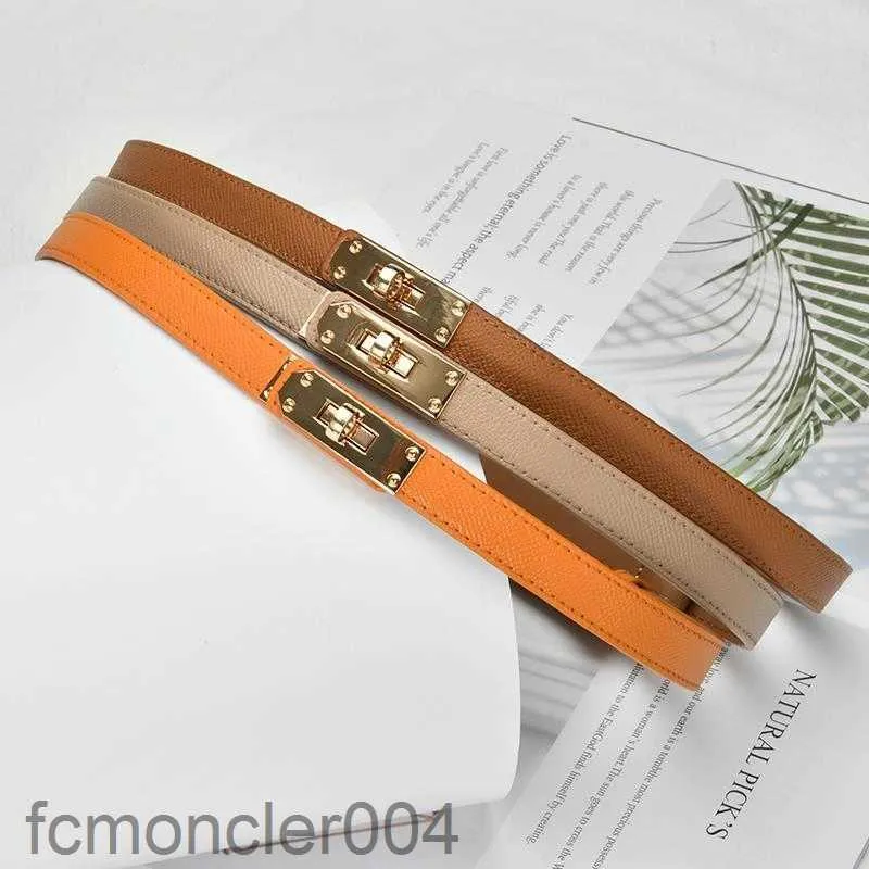 Cinturón de lujo de piel de becerro Cinturones de diseñador para mujer Traje Pantalón Jeans Negocios Cintura delgada Exquisito Ajustable Simplemente elegante Ropa Cintura Cuero Designe FZRK