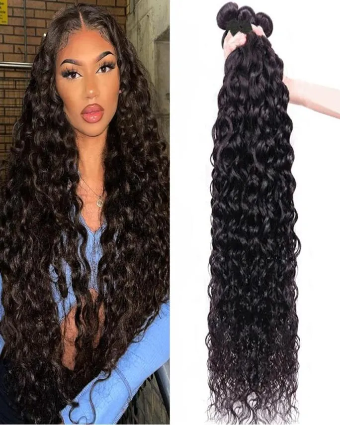 Water Wave Virgin Human Peruvian Hair Weave Natural Color Weft High Quality Wavy Extensions 1 Piece 8A Bella Hair Factory Bundle S5796035