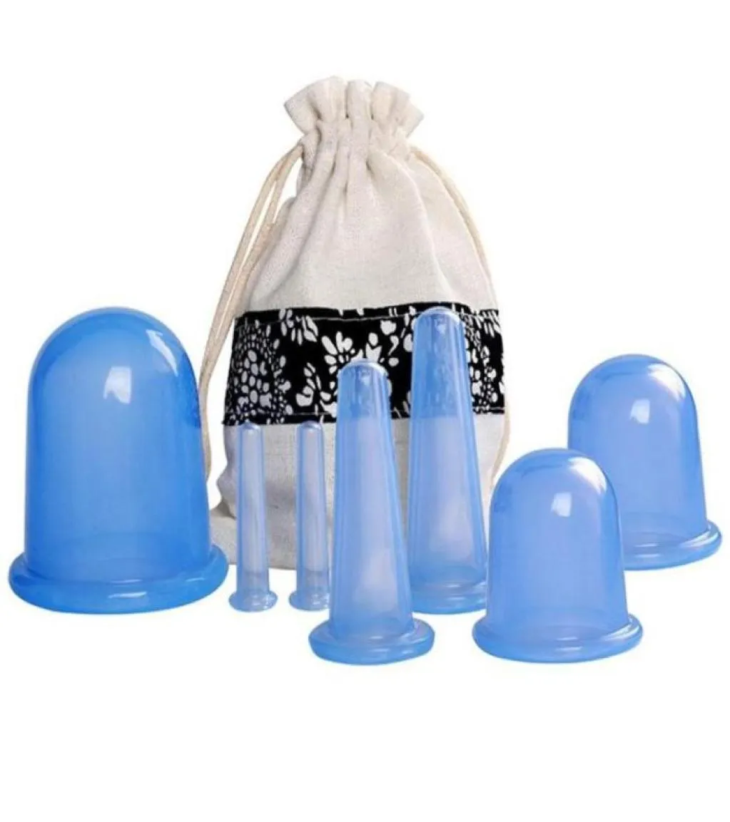 7 pçsset silicone anti celulite copo vácuo massagem ventosas corpo alívio da dor rolo manual ventosas cupping terapia kit6959417200