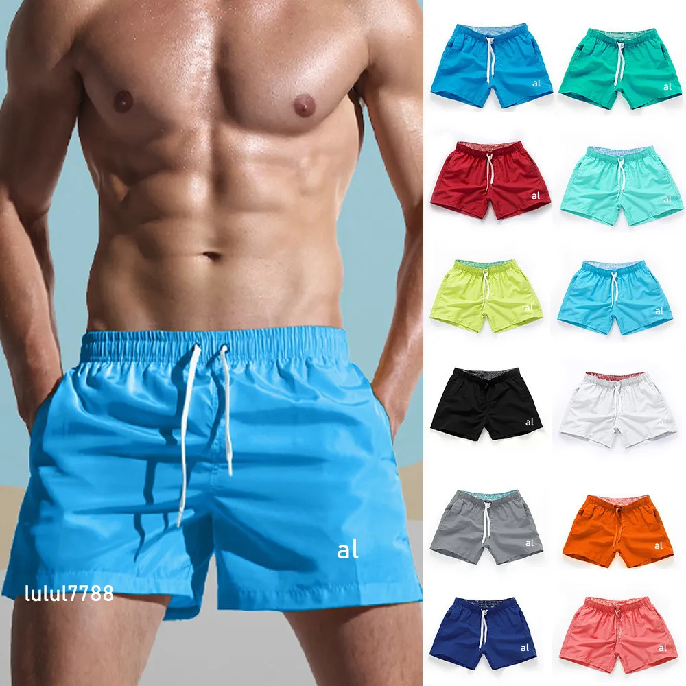 AL0lu Designer-Shorts für französische Herren, Luxus-Shorts für Herren, Sport, Sommer, Trend, reine, atmungsaktive Marke, Outdoor-Strandhose, Größe S/M/L/XL/XXL/XXXL, Farbe: Schwarz, Grau, Grün