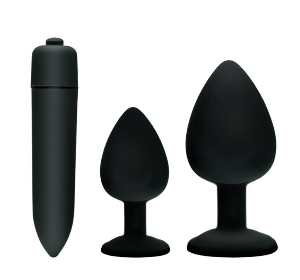 gelugee 3pcs Anal Plug Vibrators Silicone Balls Butt Plug Dildo Vibrator Massager Sex Anal Toys Adult Sex Shop S181019052441375