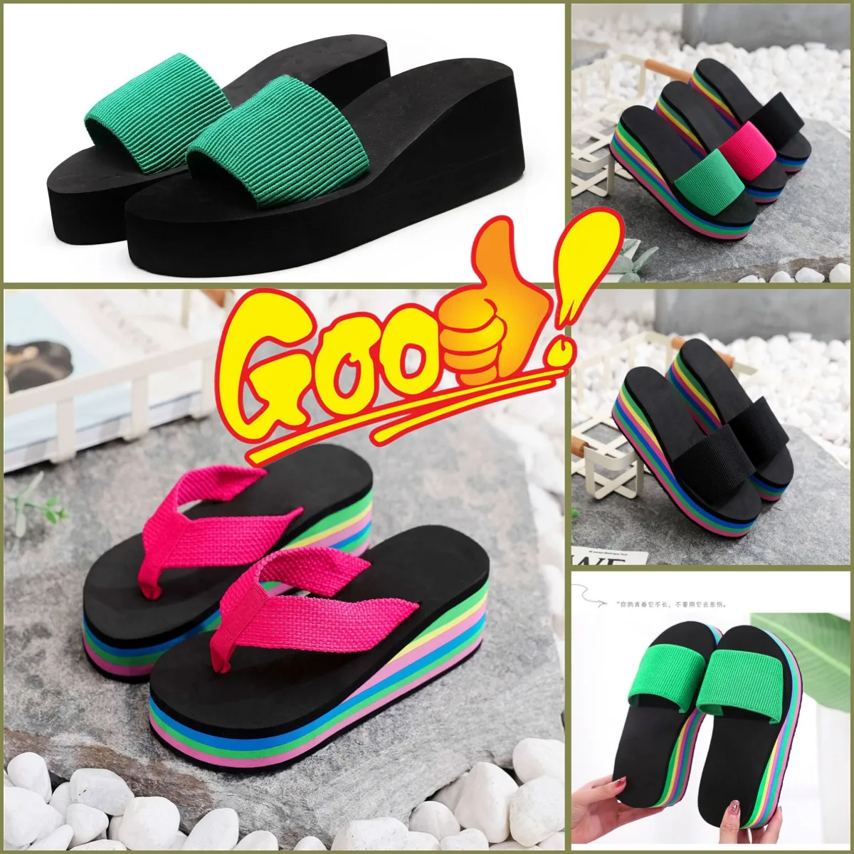 2024 Toppkvalitet Gai Summer Women Men Beach Flip Flops Shoes Classic Ladies Cool Flat Slipper Female Sandals Shoes New Style