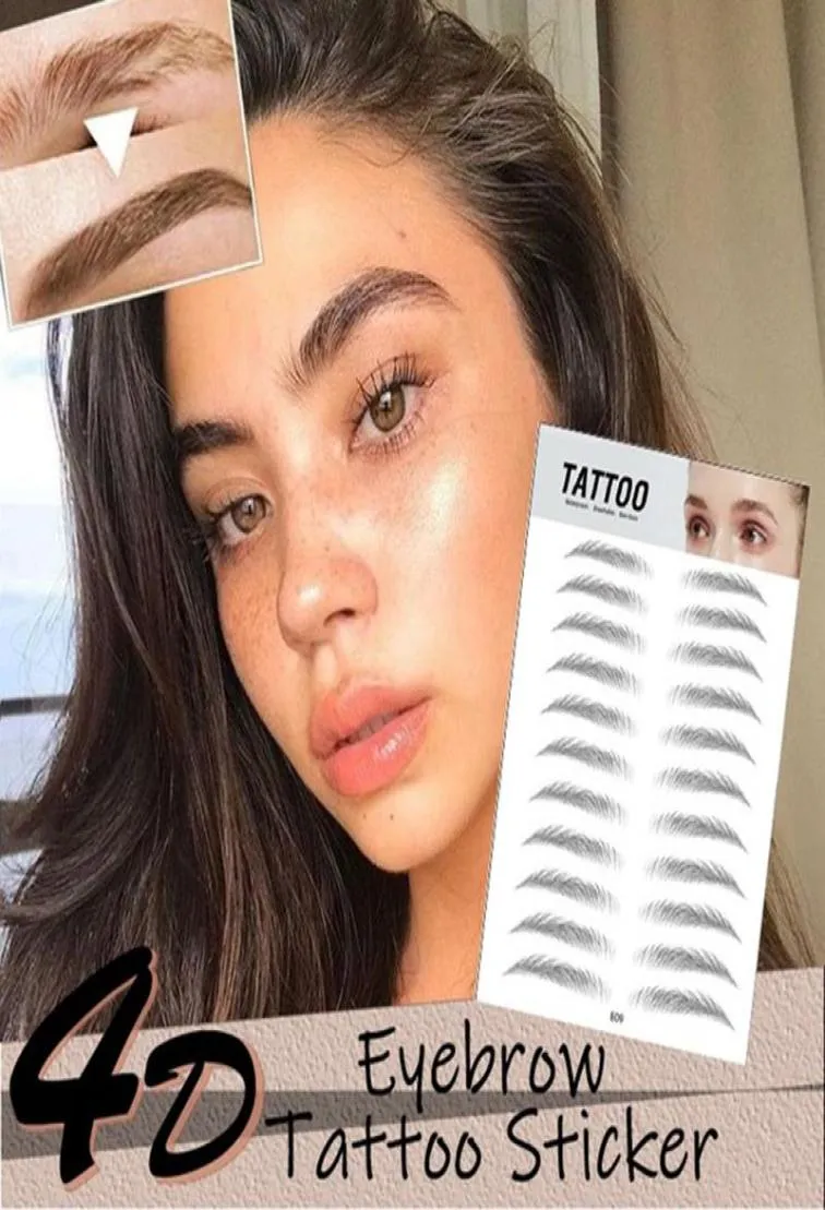 Temporary Tattoos 4D Hairlike Eyebrow Tattoo Sticker False Eyebrows Waterproof Lasting Stickon Makeup Tool3652688