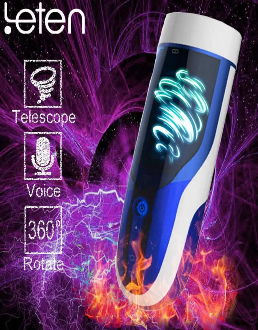 Leten Automatische Rotatie Kunstkut Zuiger Intrekbare En Draaien Voice Vibrator Speeltjes Voor Mannen Masturbatie Cup Vagina Y7399222