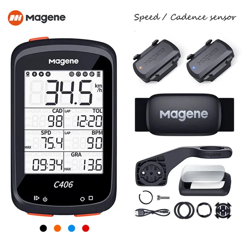 MAGENE C406 Bisiklet GPS Bilgisayar MTB Yol Döngüsü Akıllı Kablosuz Su Geçirmez Hız Tometre Bisiklet Aksesuarları S3 H64 240307