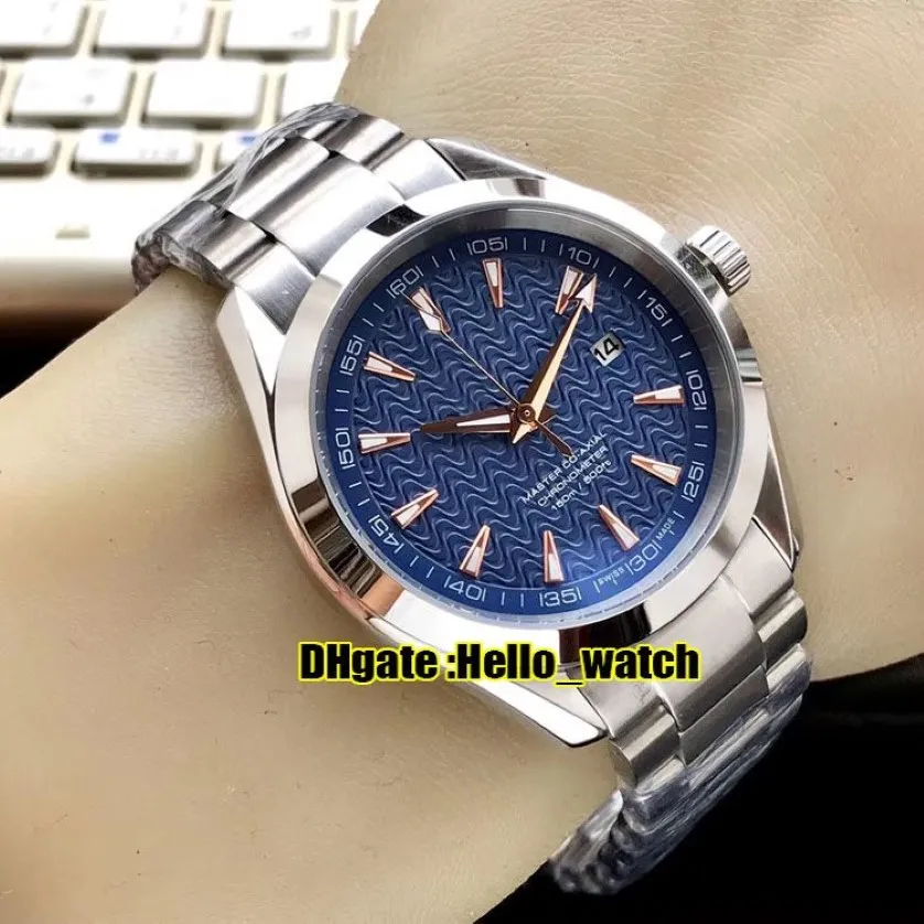 Новые 41 мм Aqua Terra 150 м 231 10 42 21 03 004 Синий пульсирующий циферблат Швейцарские кварцевые мужские часы Браслет из нержавеющей стали Высокое качество Мужские 268 м