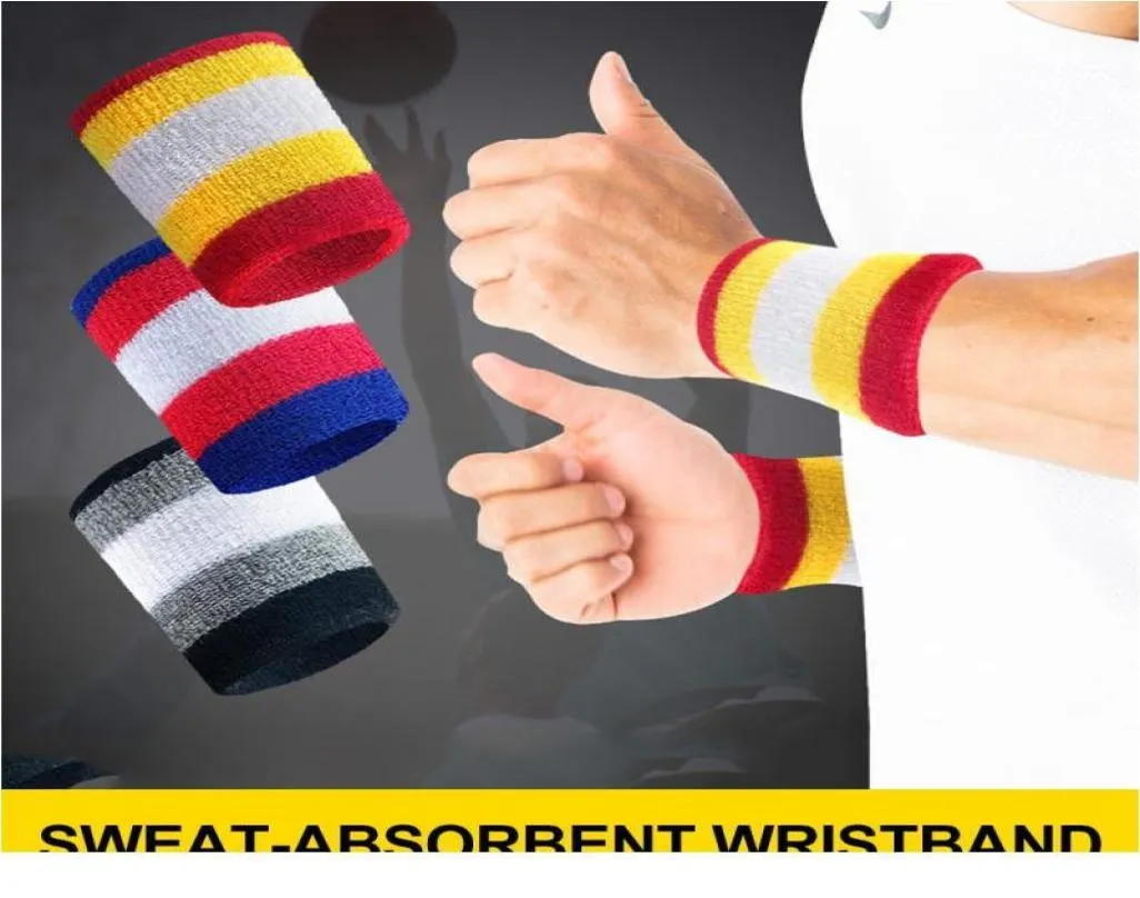 2 Pcs Wristbands Sport Sweatband Hand Band Sweat Wrist Support Brace Wraps Guards For Gym Volleyball Basketball Sport jllXOn8108371