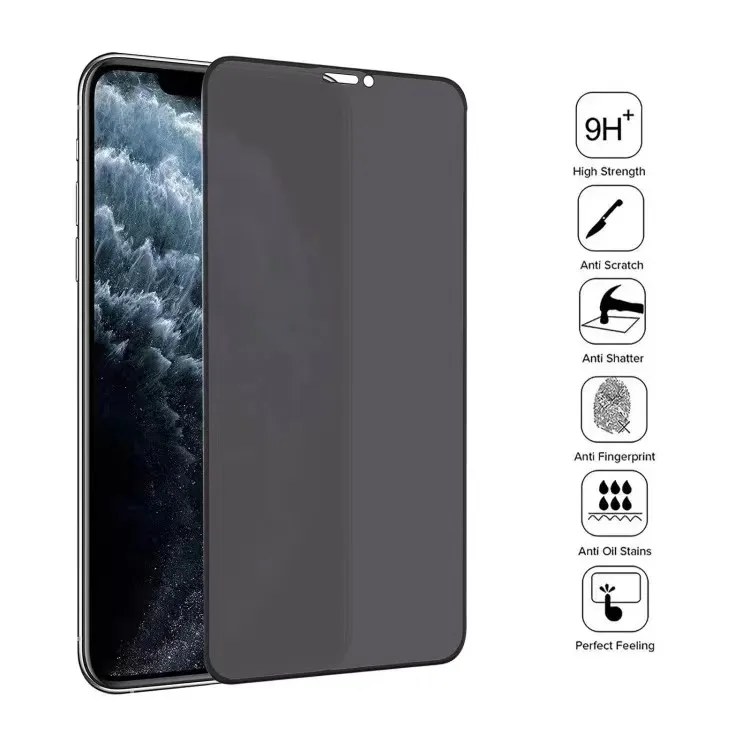 Screen Protector For iPhone 15 Pro Max 14 Plus 13 Mini 12 11 XS XR X 8 7 SE Privacy Tempered Glass Private Full Guard Film Explosion Curved Premium Cover Shield