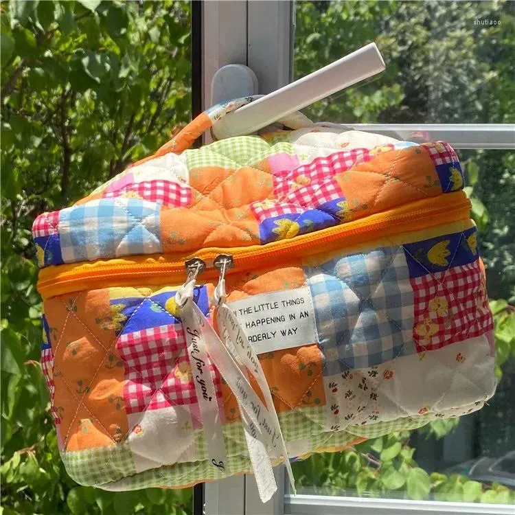 Sacs à cosmétiques d'été, sac de maquillage à fleurs d'oranger, Version coréenne Ins Wind étudiant grande capacité voyage rangement de toilette Portable