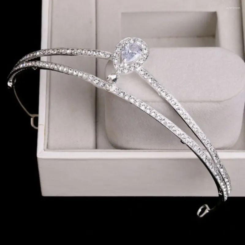 Headpieces Vintage Luxury Wedding Headwear Water Drop Hair Jewelry Elegant Bride Crown Bohemian Tiara Crystal Dress Accessories