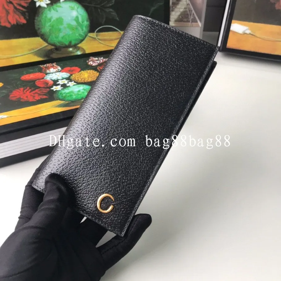 Luxurys Designers Men Long Wallet Man Leather Canvas Credit Card Holder Pouch Men's suit wallets Female Fashion Casual Male C217o